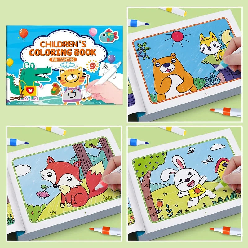 Children's Coloring Book, Graffiti Coloring Book, Cartoon Animal Drawing Book, Fun Coloring Book, Suitable for Children Aged 3-8