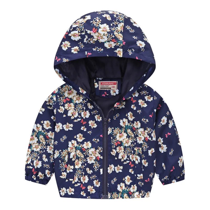 2023 Kids Clothes Boys Jackets Children Hooded Zipper Windbreaker Baby Fashion Print Coat Infant Waterproof Hoodies For Girls