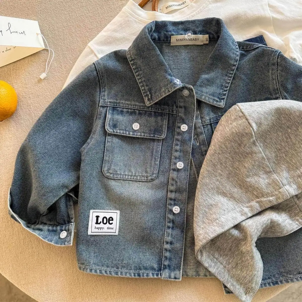 Denim Jackets For Boys Fashion Short Coats Children Clothing Spring Autumn Boys Girls Jean Outerwear Kids Single-breasted Jacket