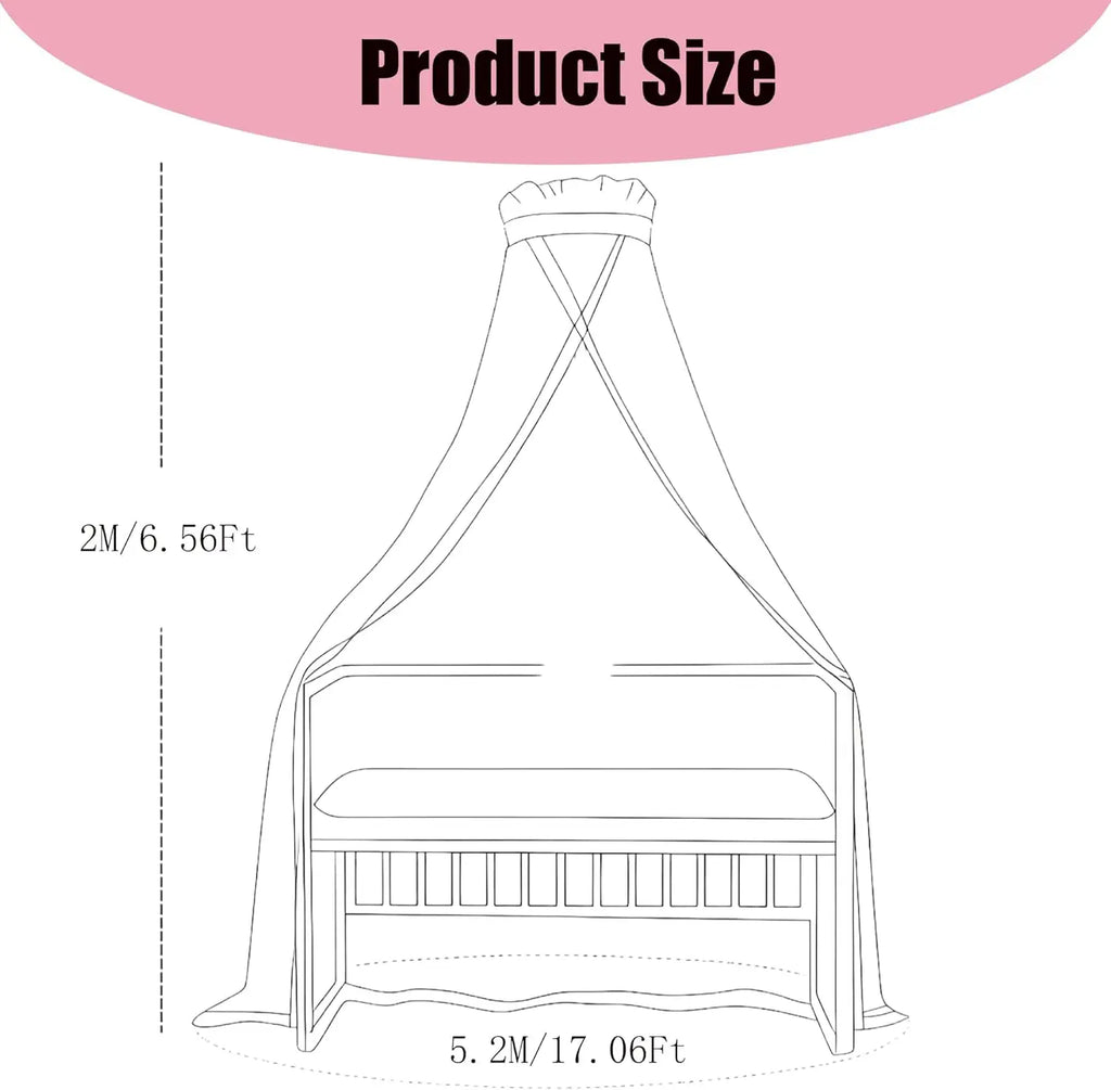 New Bed Canopy, Adjustable Height Baby Bed Canopy with Encrypted Mesh Breathable Skin-Friendly Curtains for Baby Toddler Bedroom