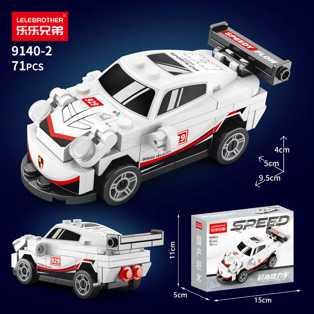 Pull back car Building Block Children Cartoon Character lega toys For Children Birthday Gifts