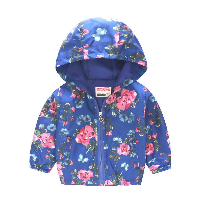 2023 Kids Clothes Boys Jackets Children Hooded Zipper Windbreaker Baby Fashion Print Coat Infant Waterproof Hoodies For Girls