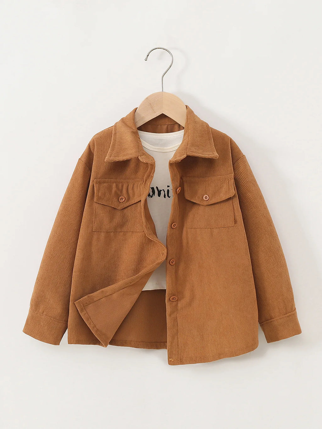 kids jacket 2026 autumn girls boys cute shirt tops Corduroy outwear clothing