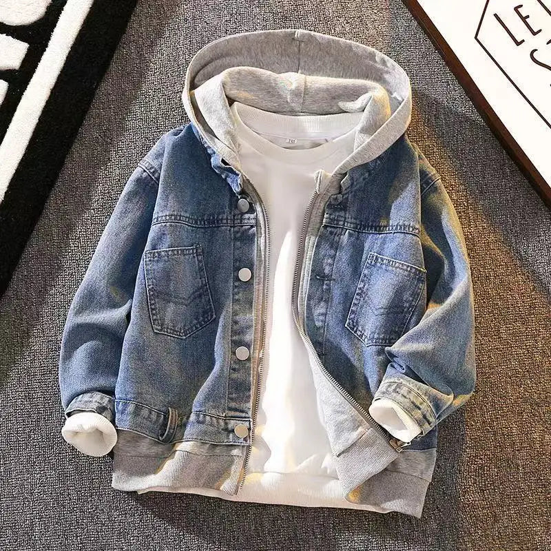 Children's Clothing Boys' Denim Jacket 2025 Spring and Autumn New Style Children's Denim Jacket Trend 110-170CM