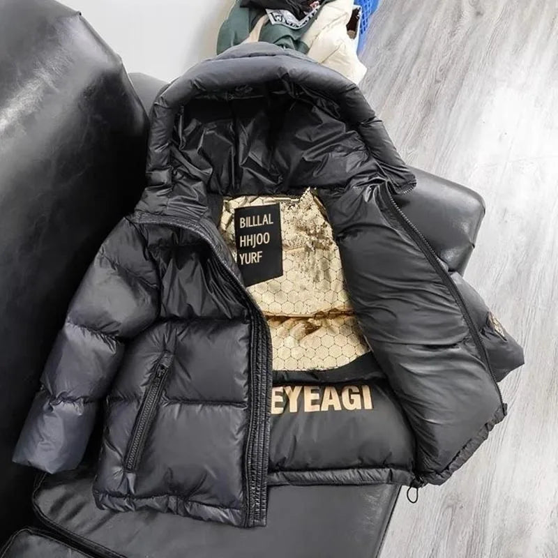 Children's Jacket Winter Down Jacket Jacket Black Gold Down Jacket Boys Girls Middle and Large Children Thickened Short Jacket