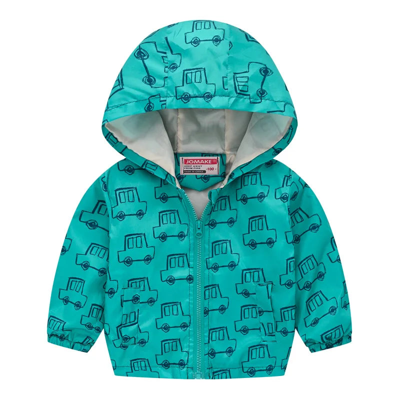 2023 Kids Clothes Boys Jackets Children Hooded Zipper Windbreaker Baby Fashion Print Coat Infant Waterproof Hoodies For Girls