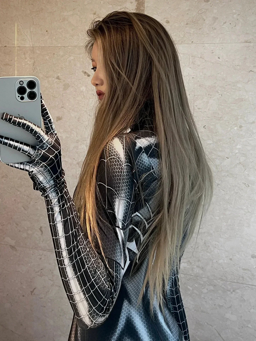 Halloween Superhero Cosplay Costume Spider-Woman Black Cat 3D Printed Tight Jumpsuit Bodysuit Adult Party Outfit Xmas Gift