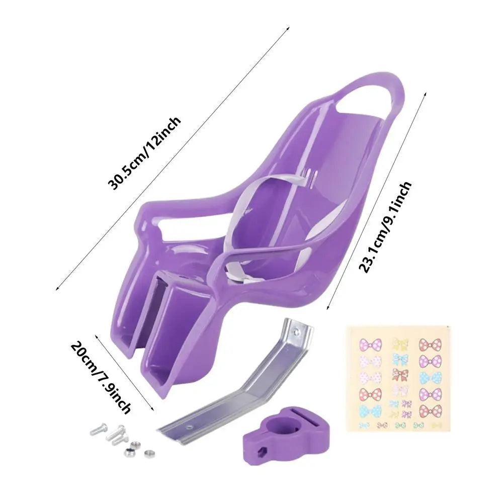 Girls Bike Doll Seat Universal Accessories with Sticker Kids Bike Decoration Doll Bike Seat Bike Accessories for Girl Boys