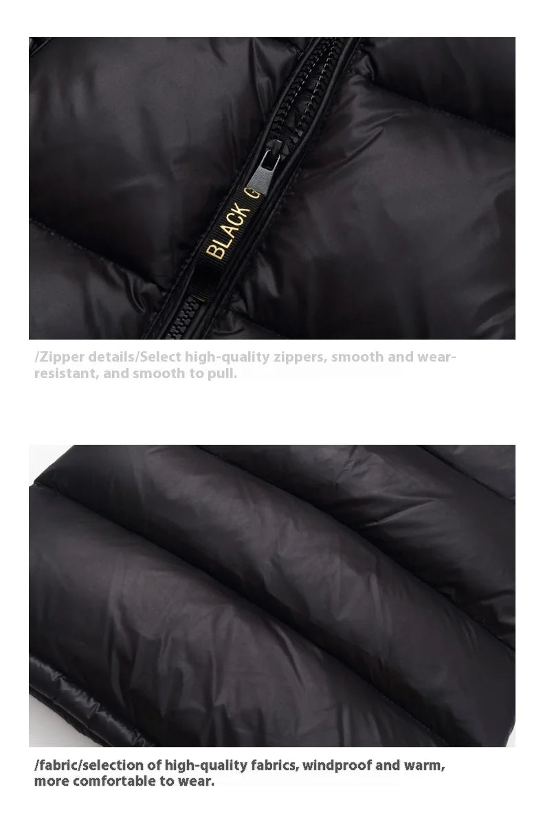 Children's Jacket Winter Down Jacket Jacket Black Gold Down Jacket Boys Girls Middle and Large Children Thickened Short Jacket