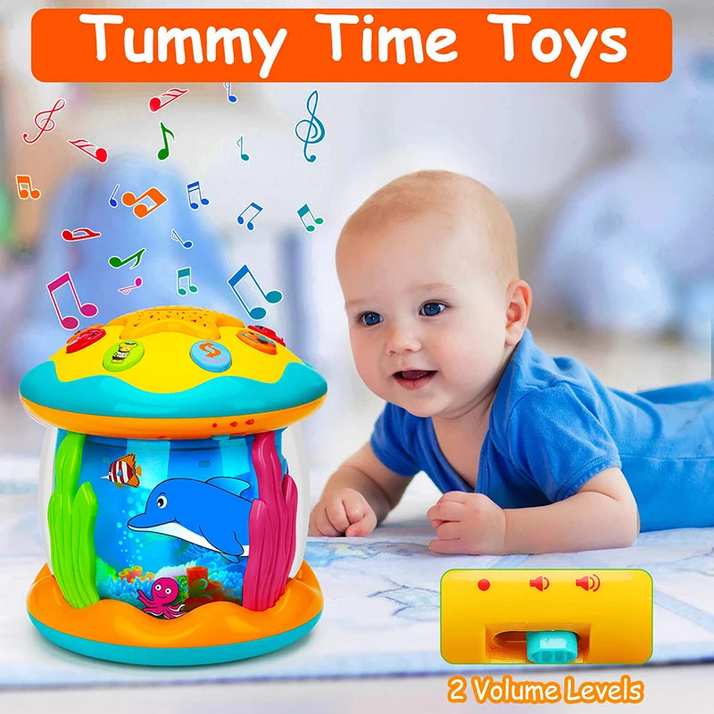 Baby Toys 1-3 Years Babies Ocean Light Rotary Projector Musical Toys Montessori Early Educational Sensory Toys for Toddler Gifts