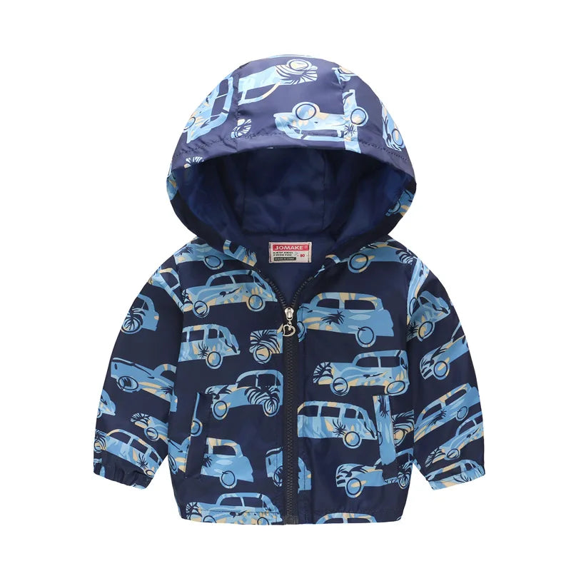 2023 Kids Clothes Boys Jackets Children Hooded Zipper Windbreaker Baby Fashion Print Coat Infant Waterproof Hoodies For Girls