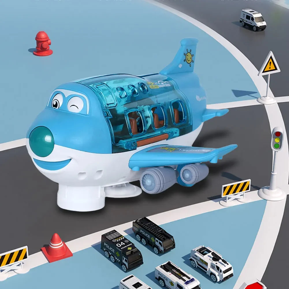 Children‘s’Electric Airplane  Aircraft Toys Car Simulation plane Model with Music LED Boys Traffic Toy Christmas Gifts for Girls