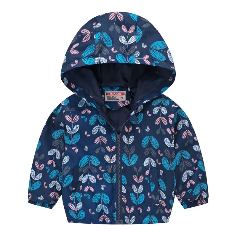 2023 Kids Clothes Boys Jackets Children Hooded Zipper Windbreaker Baby Fashion Print Coat Infant Waterproof Hoodies For Girls
