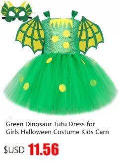 HJTT Creepy Clown Costume for Girls Halloween Tutu Dress Grey Red Scary Clown Outfit Kids Carnival Party Fancy Dress Up Clothes