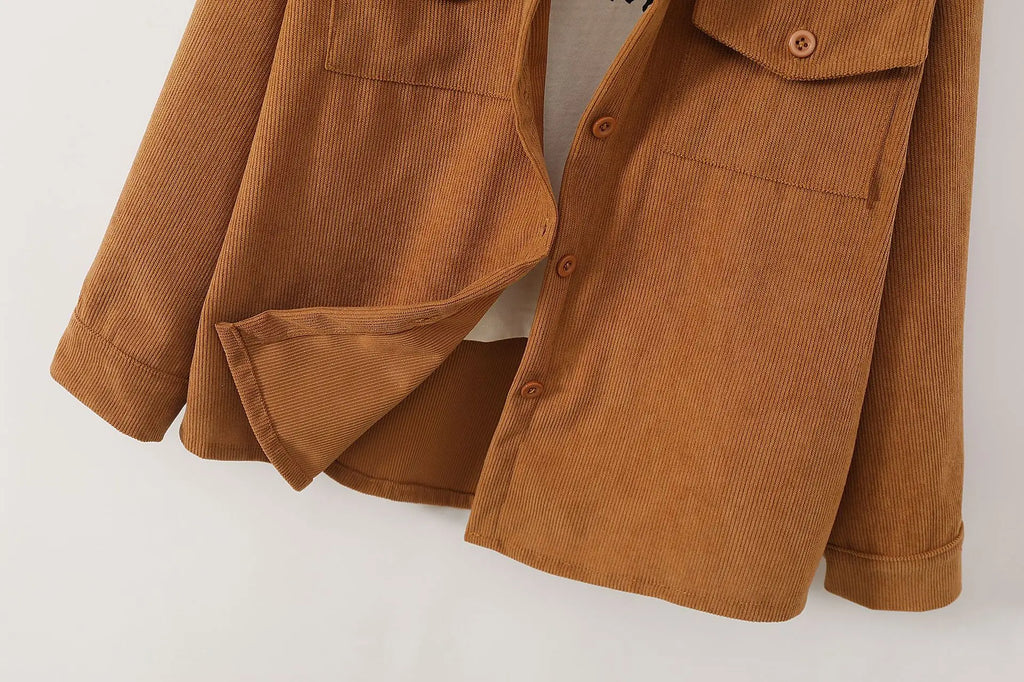 kids jacket 2026 autumn girls boys cute shirt tops Corduroy outwear clothing