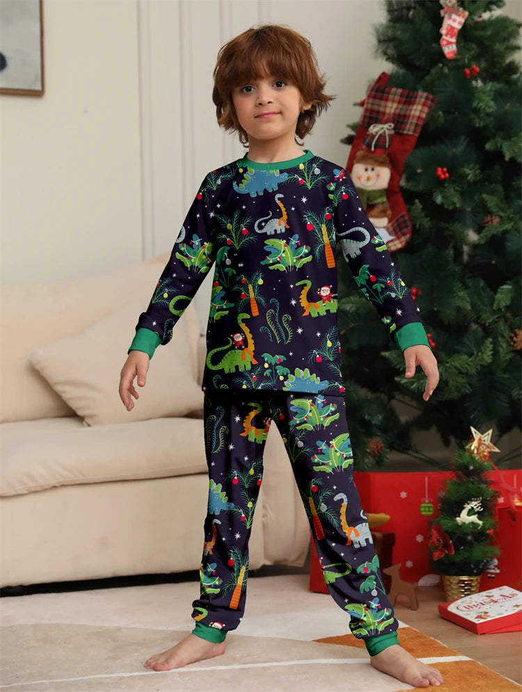 Dinosaur Family Pajama Sets Children Mom Dad Dog Pyjams Outfit Halloween Christmas Parent-child Snug Fit Romper