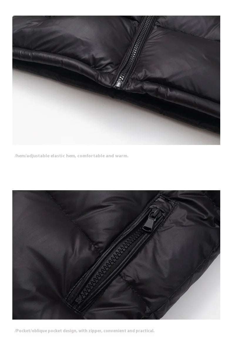 Children's Jacket Winter Down Jacket Jacket Black Gold Down Jacket Boys Girls Middle and Large Children Thickened Short Jacket