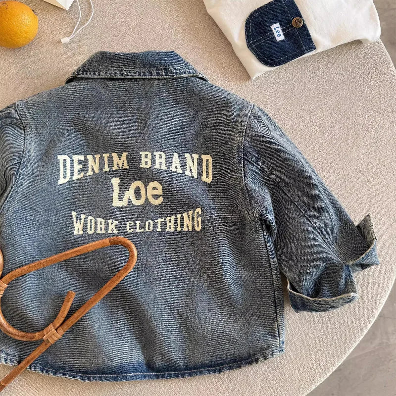 Denim Jackets For Boys Fashion Short Coats Children Clothing Spring Autumn Boys Girls Jean Outerwear Kids Single-breasted Jacket