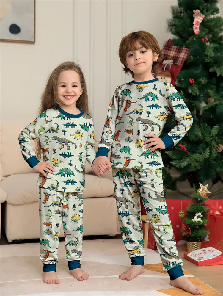 Dinosaur Family Pajama Sets Children Mom Dad Dog Pyjams Outfit Halloween Christmas Parent-child Snug Fit Romper