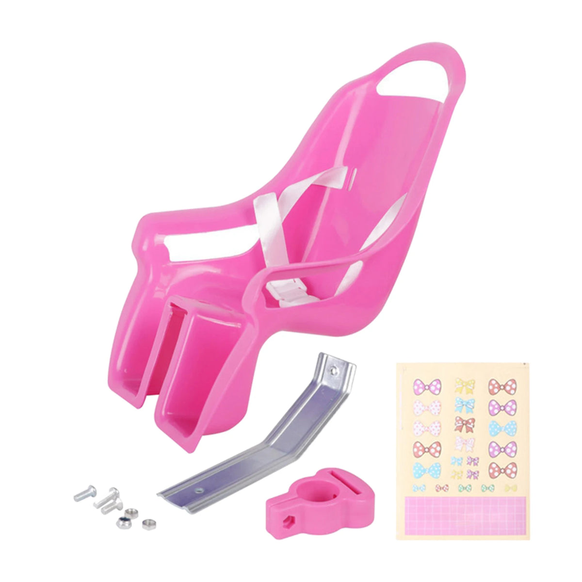 Girls Bike Doll Seat Universal Accessories with Sticker Kids Bike Decoration Doll Bike Seat Bike Accessories for Girls Kids