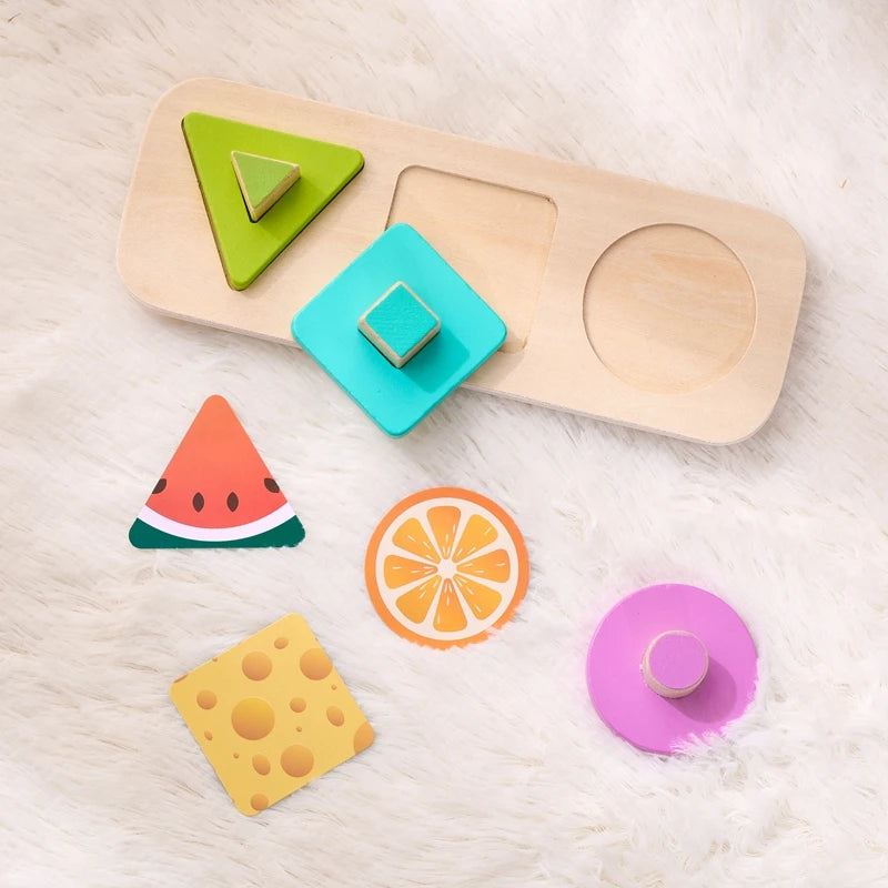 Montessori Wood Toys for Kids Wooden Sorting Stacking Toys for Baby Toddlers Educational Shape Color Sorter Preschool Kids Gifts