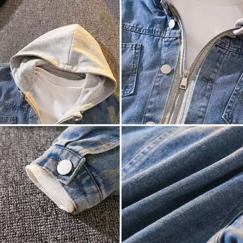 Children's Clothing Boys' Denim Jacket 2025 Spring and Autumn New Style Children's Denim Jacket Trend 110-170CM