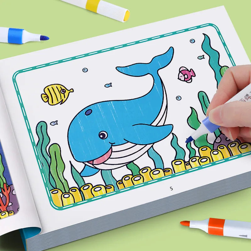 Children's Coloring Book, Graffiti Coloring Book, Cartoon Animal Drawing Book, Fun Coloring Book, Suitable for Children Aged 3-8