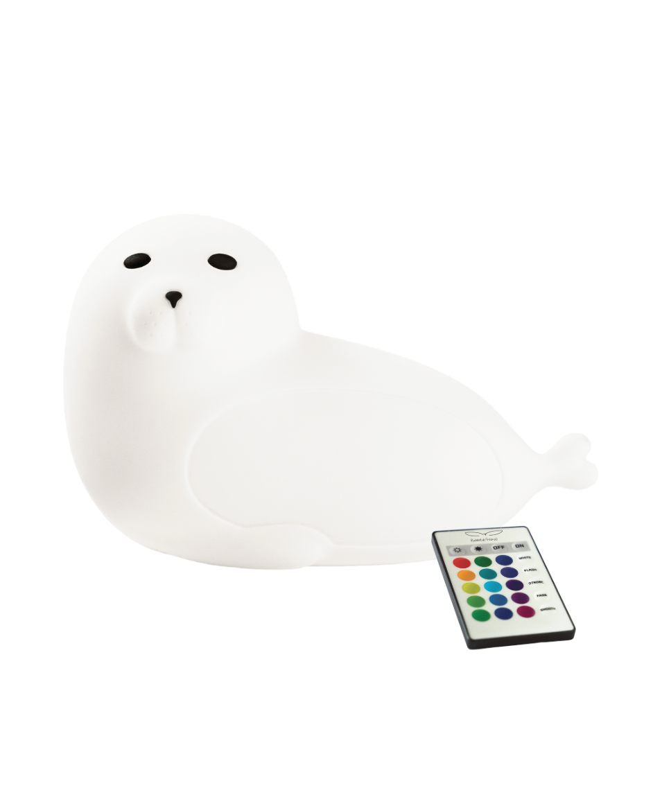 Rabbit & Friends Seal Silicone Lamp with Remote - White