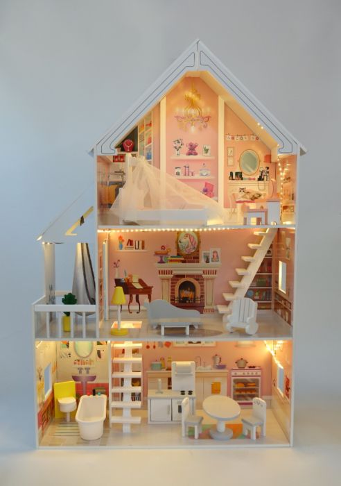 Gerardo's Toys Wooden Dollhouse Liselle with LED Lights, photo 2