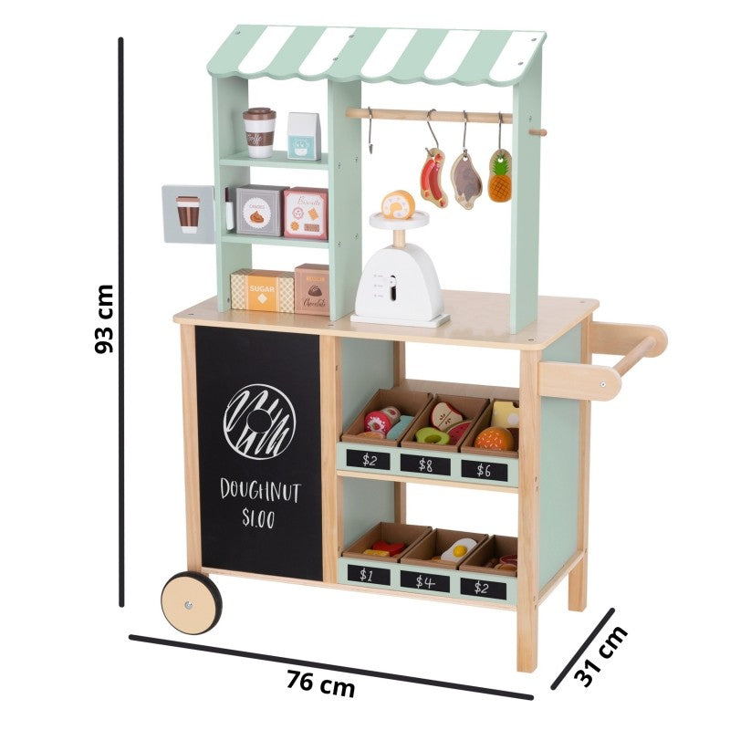 Woopie Let's Go Green Large Multifunctional Wooden Food Truck Stand, 73 pcs, photo 4