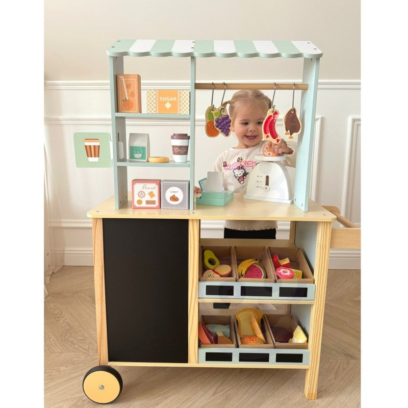 Woopie Let's Go Green Large Multifunctional Wooden Food Truck Stand, 73 pcs, photo 15