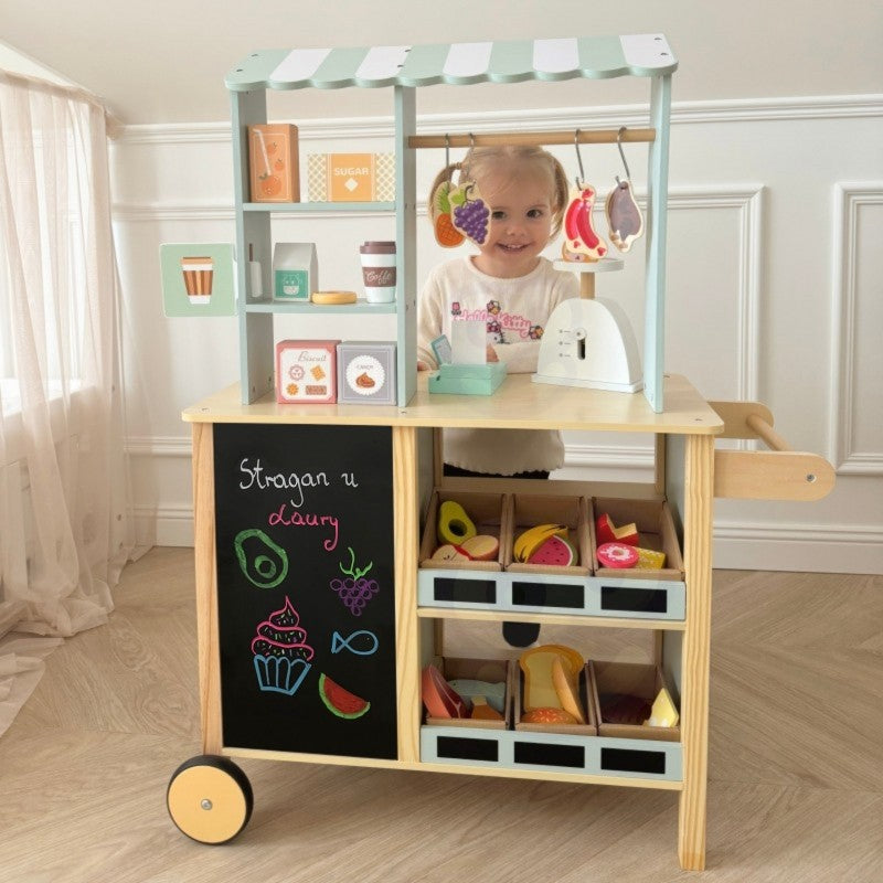 Woopie Let's Go Green Large Multifunctional Wooden Food Truck Stand, 73 pcs, photo 17