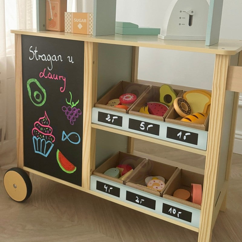 Woopie Let's Go Green Large Multifunctional Wooden Food Truck Stand, 73 pcs, photo 11