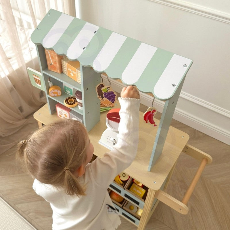 Woopie Let's Go Green Large Multifunctional Wooden Food Truck Stand, 73 pcs, photo 19